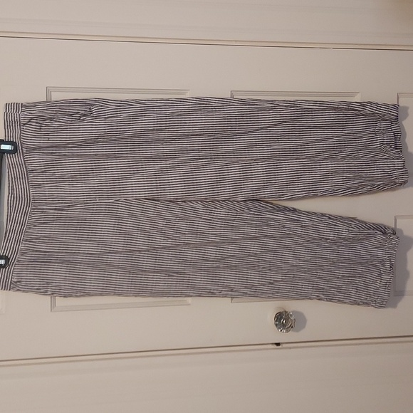 Old Navy High Waisted Striped Linen Blend Wide Leg Pants - Picture 1 of 14